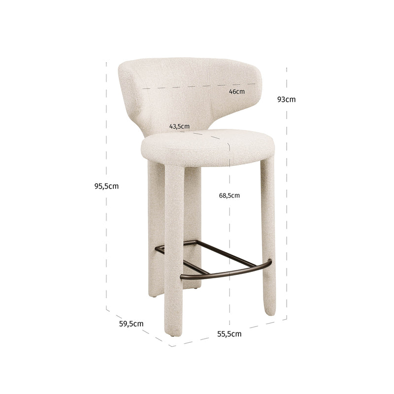 Barhocker Viola biscotti – Counterstuhl mit Polyester-Bezug