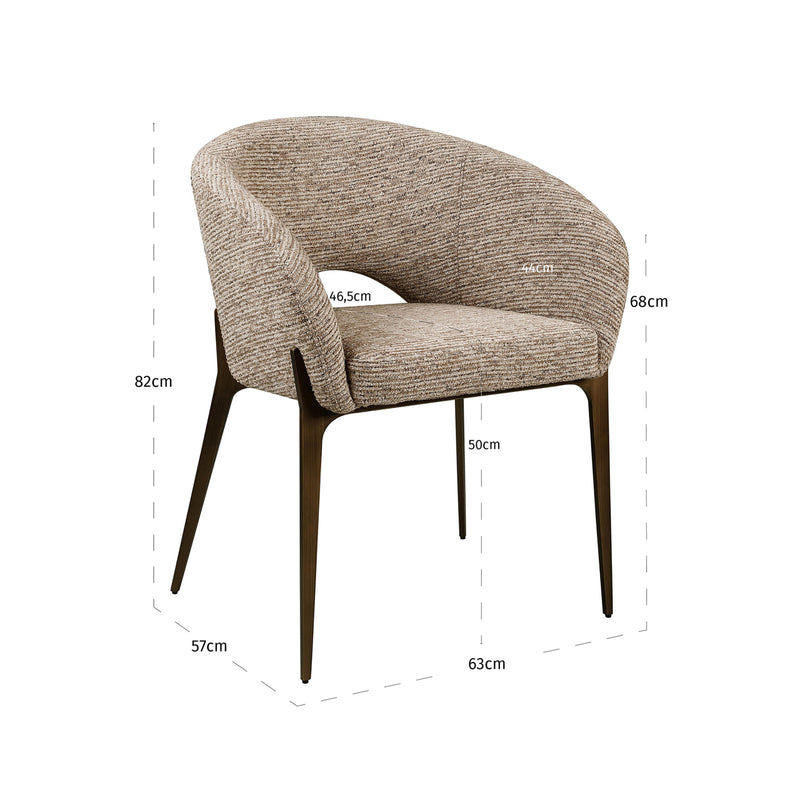 Esszimmerstuhl Kenzi mocca linear – Richmond Design fürs Esszimmer