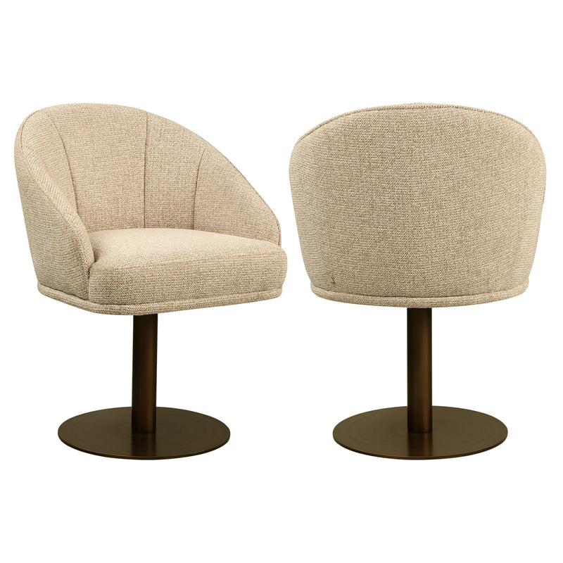 Esszimmerstuhl Beverly natural fancy - drehbar mit Polyester-Bezug