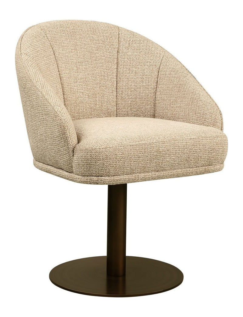Esszimmerstuhl Beverly natural fancy - drehbar mit Polyester-Bezug