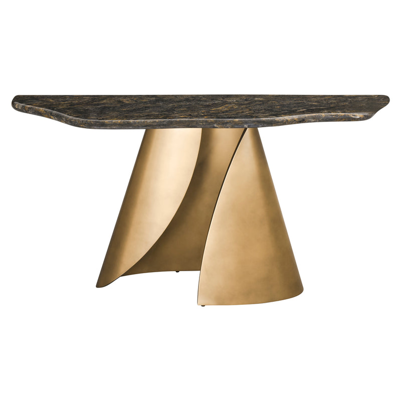 Konsole Goldman schwarz – Marmorplatte & Eisengestell, Richmond