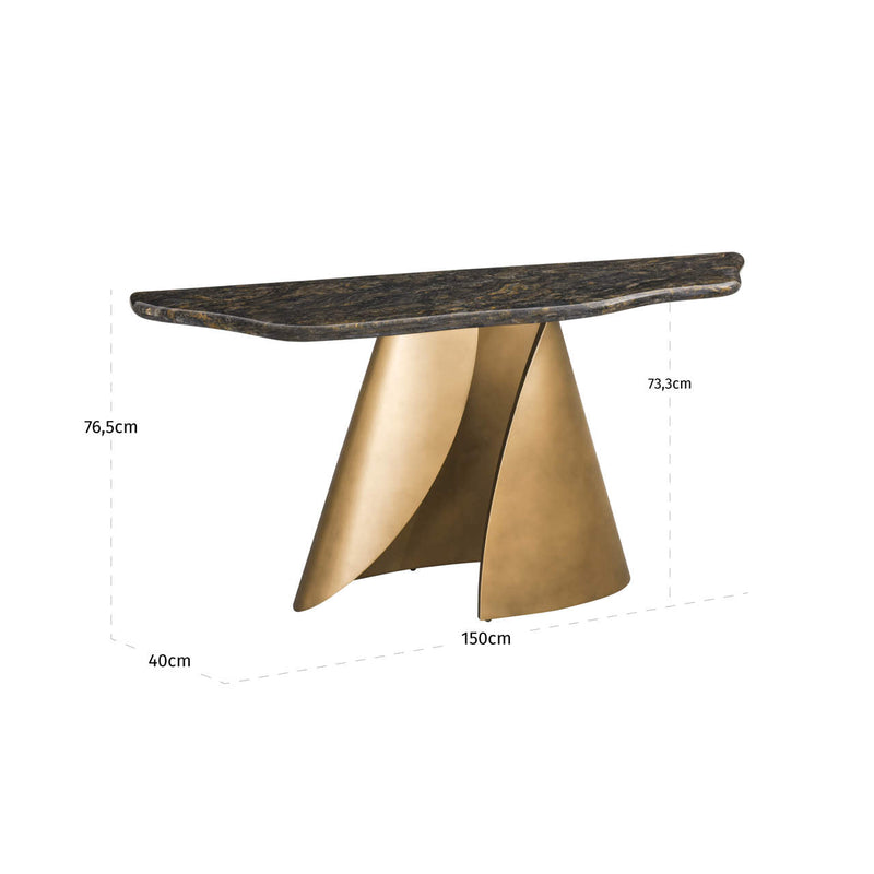 Konsole Goldman schwarz – Marmorplatte & Eisengestell, Richmond