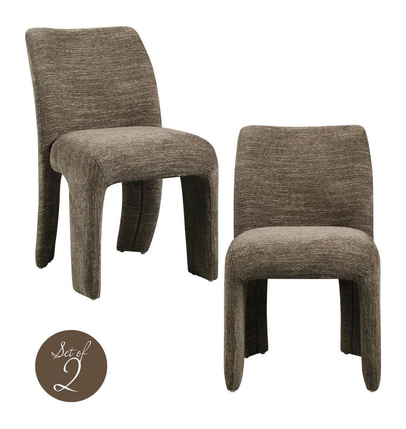 Esszimmerstuhl Maya braun Softweave im 2er-Set, gepolstert & bequem