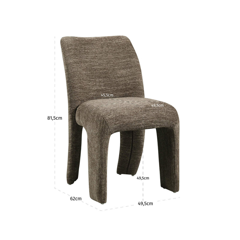 Esszimmerstuhl Maya braun Softweave im 2er-Set, gepolstert & bequem