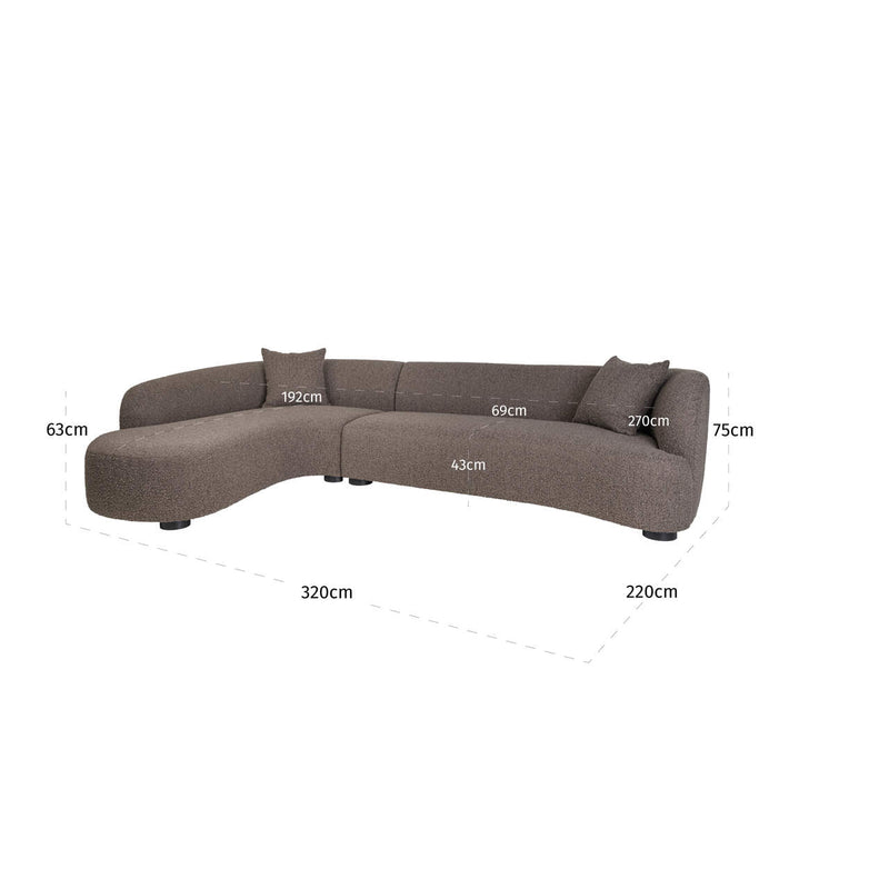 Richmond Sofa Pandora Brown Chunky – XXL Loungesofa links, 320 cm