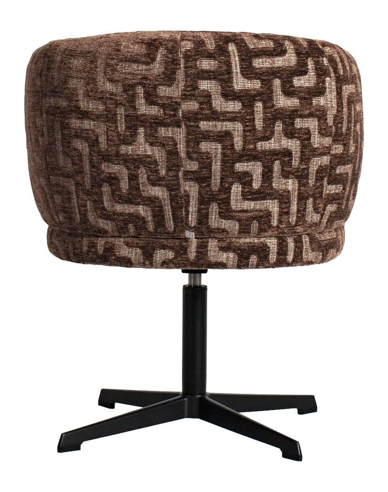 Esszimmerstuhl Dinan Brown Labyrinth – drehbar, Polyester-Bezug