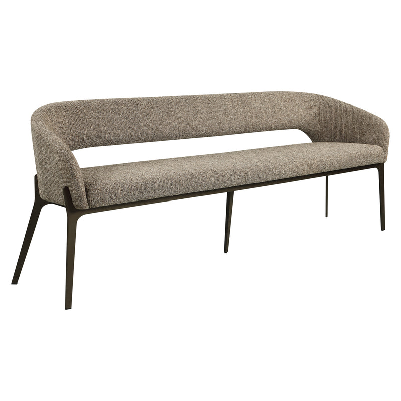 Sitzbank Kenzi brown tweed – Esszimmerbank mit Bronze-Gestell