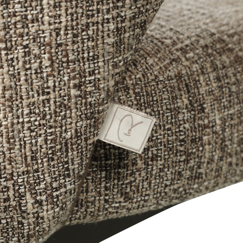 Sitzbank Kenzi brown tweed – Esszimmerbank mit Bronze-Gestell