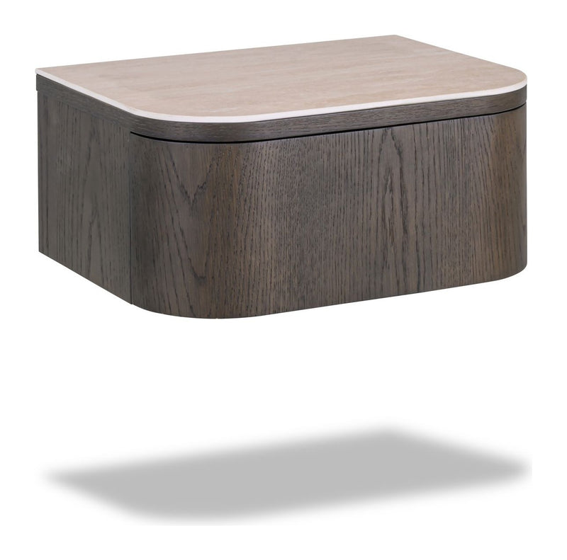 Nachttisch Nando wandmontiert mit Travertin-Optik – Richmond Interiors