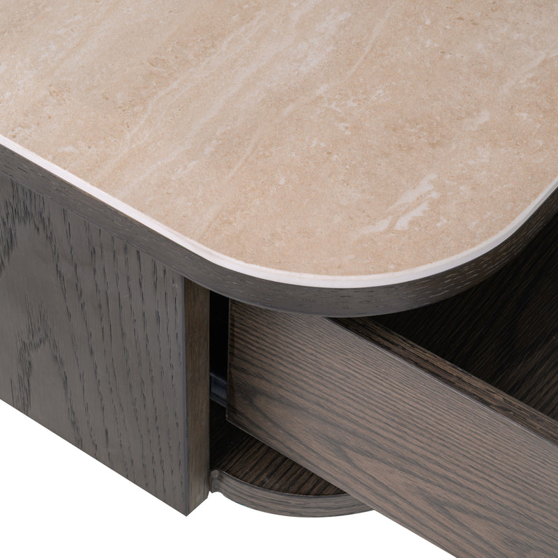 Nachttisch Nando wandmontiert mit Travertin-Optik – Richmond Interiors
