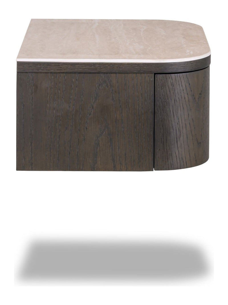 Nachttisch Nando wandmontiert mit Travertin-Optik – Richmond Interiors