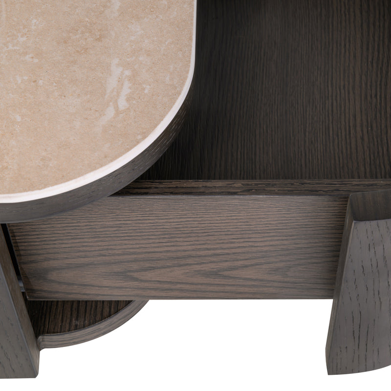 Nachttisch Nando wandmontiert mit Travertin-Optik – Richmond Interiors