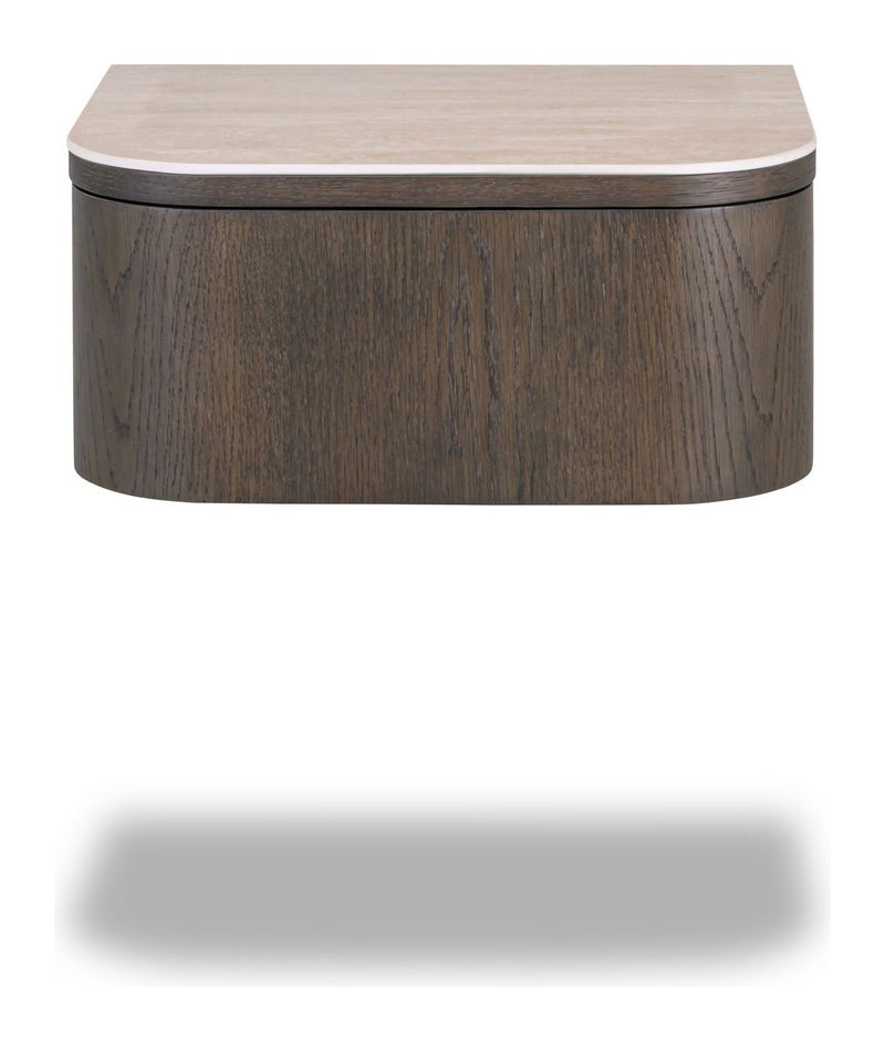 Nachttisch Nando wandmontiert mit Travertin-Optik – Richmond Interiors