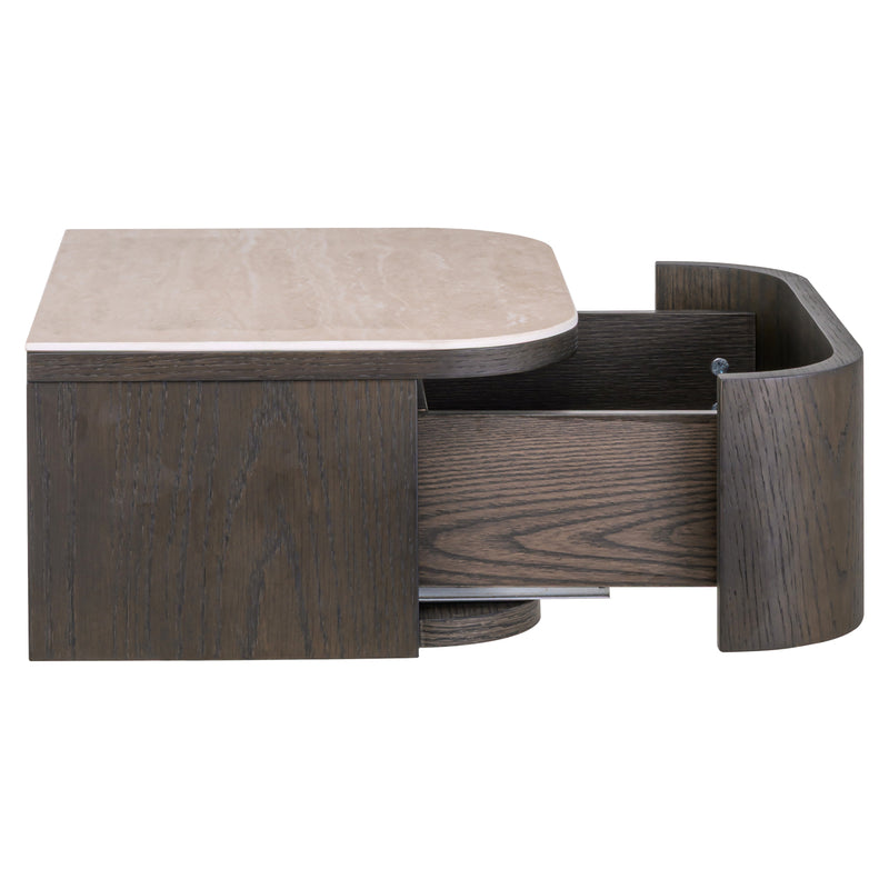 Nachttisch Nando wandmontiert mit Travertin-Optik – Richmond Interiors
