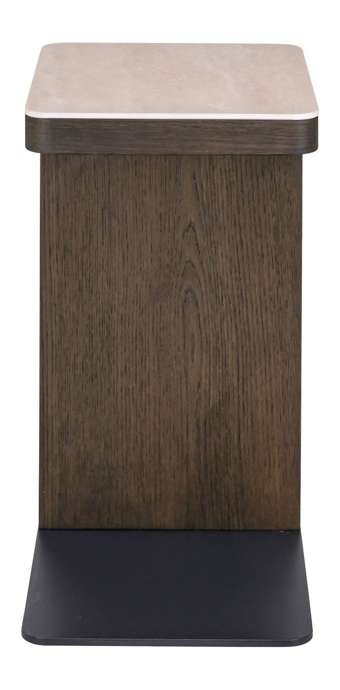 Richmond Sofabeistelltisch Nando in Brown, Keramik & Eichenfurnier