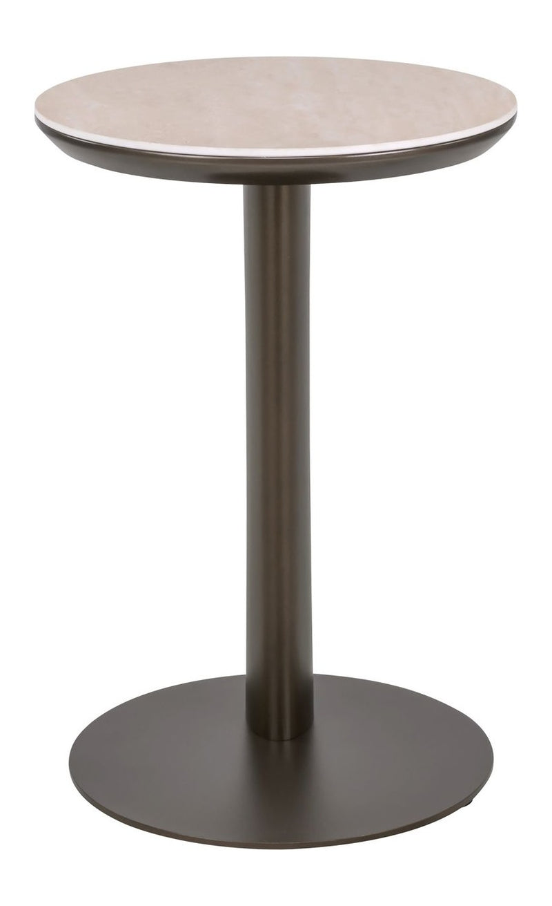 Sofabeistelltisch Ritz braun – Richmond Travertin-Optik, Metallgestell
