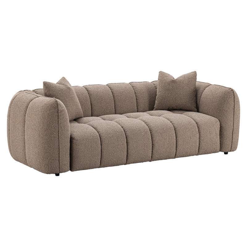 Sofa Hogan 3-Sitzer Mocca Chunky – schwer entflammbar, Steppnähte