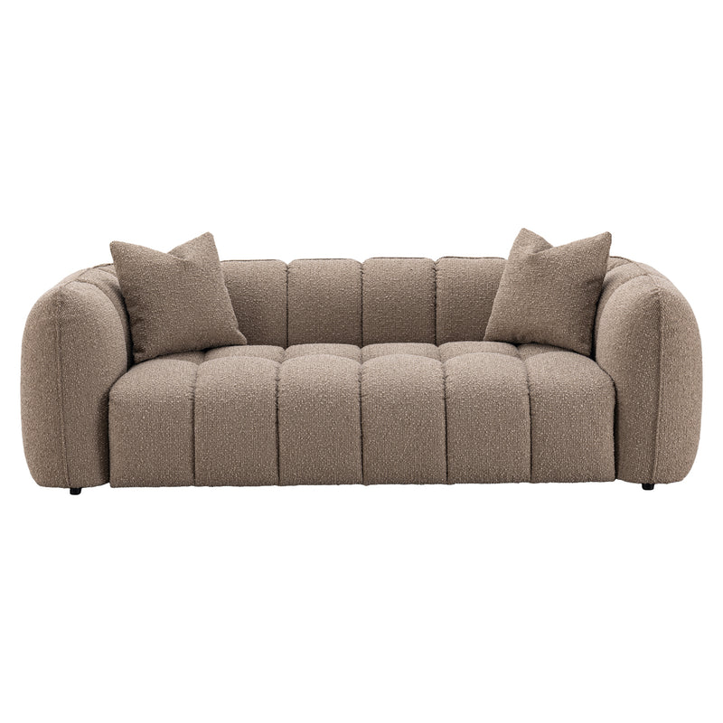 Sofa Hogan 3-Sitzer Mocca Chunky – schwer entflammbar, Steppnähte