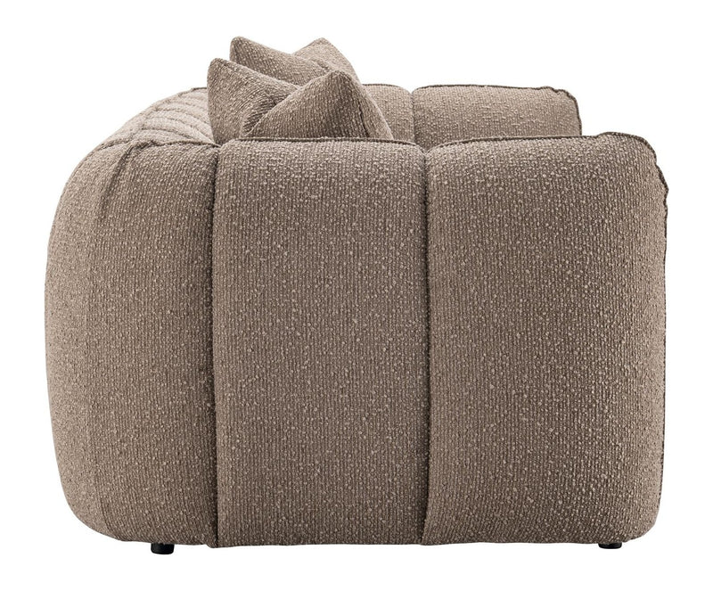 Sofa Hogan 3-Sitzer Mocca Chunky – schwer entflammbar, Steppnähte
