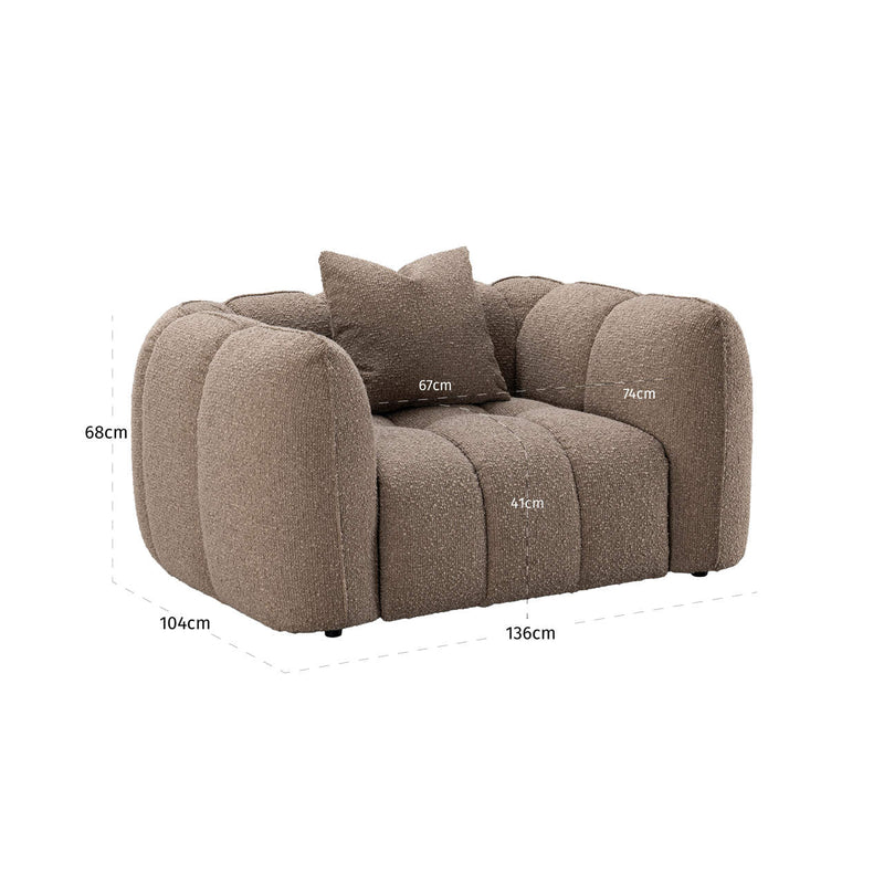 Lounge Stuhl Hogan mocca – XXL Loungesessel mit tiefer Sitzfläche