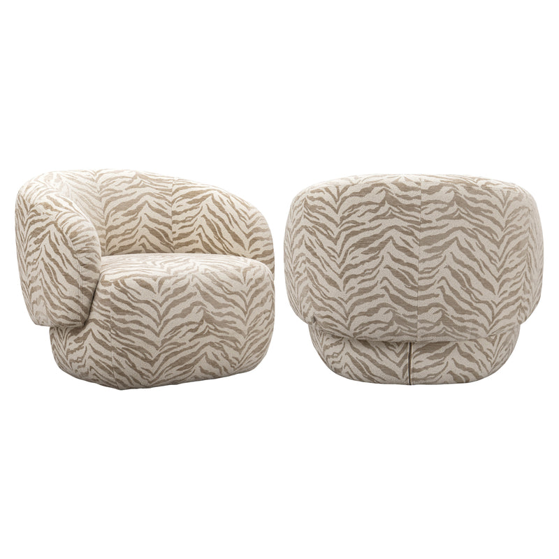 Lounge Stuhl Milano beige tiger von Richmond mit Webmuster-Bezug