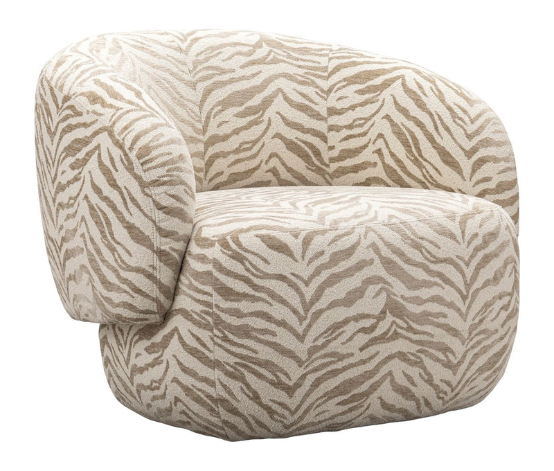 Lounge Stuhl Milano beige tiger von Richmond mit Webmuster-Bezug