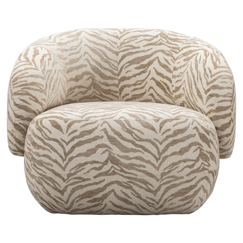 Lounge Stuhl Milano beige tiger von Richmond mit Webmuster-Bezug