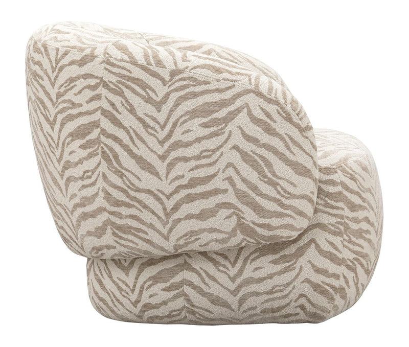 Lounge Stuhl Milano beige tiger von Richmond mit Webmuster-Bezug