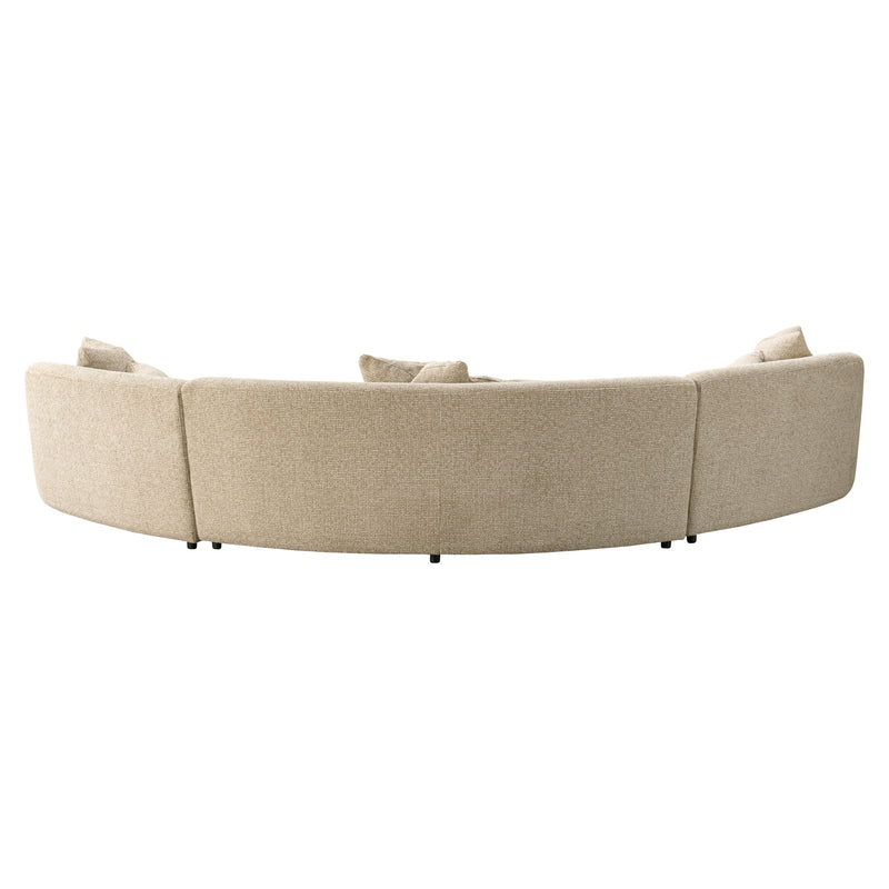 Sofa Morena Cream Blockweave – XXL-Sofa mit organischer Form