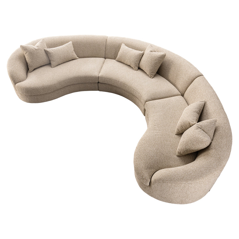 Sofa Morena Cream Blockweave – XXL-Sofa mit organischer Form
