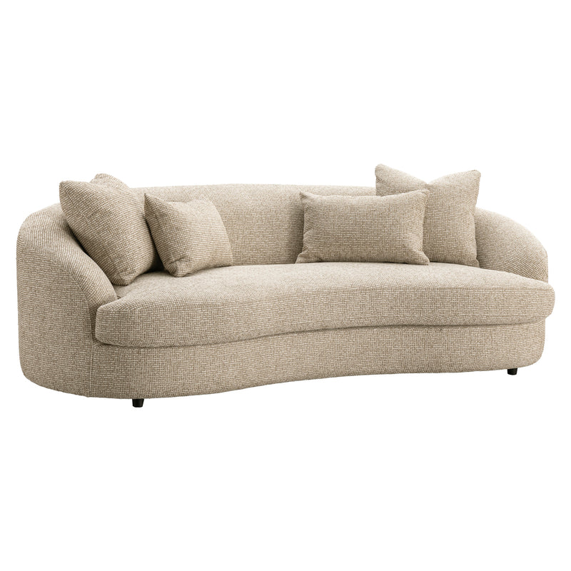 Sofa Morena Richmond Cream Blockweave, gerundetes Design, 235 cm breit