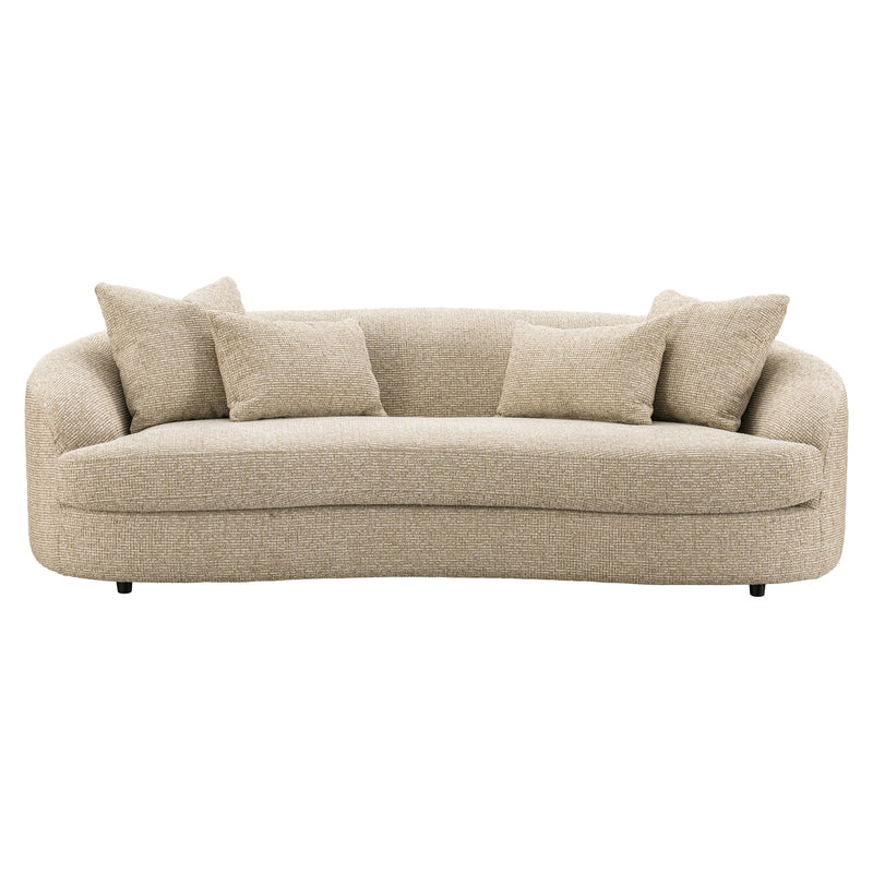 Sofa Morena Richmond Cream Blockweave, gerundetes Design, 235 cm breit