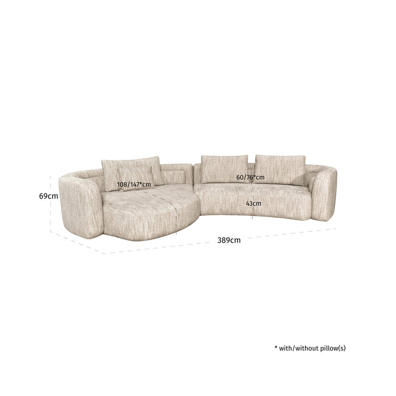 Richmond Sofa Augusto Lounge links, Natural Softweave, 389 cm