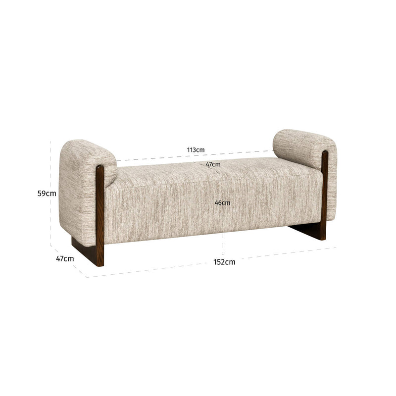 Richmond Bank Winslov Natural Softweave mit Eschenholz-Gestell, 152 cm