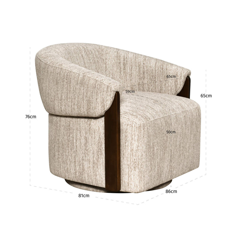 Lounge Stuhl Marina Richmond natural softweave, drehbar & feuerhemmend