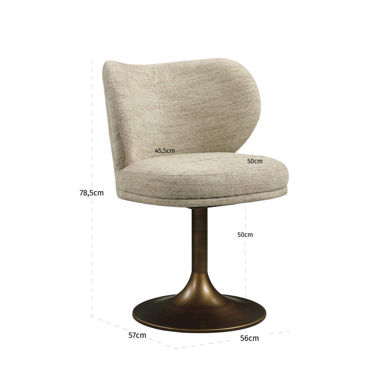 Esszimmerstuhl Amely mit Drehgestell in natural Softweave