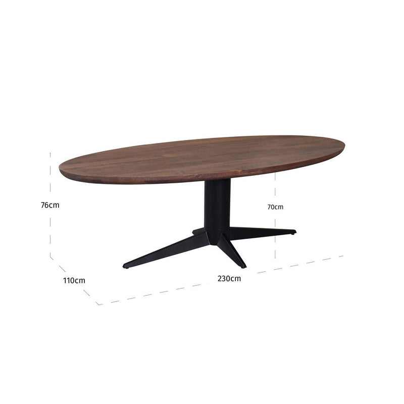 Esstisch Stafford Oval 230 cm Spicebrown Mangoholz Richmond