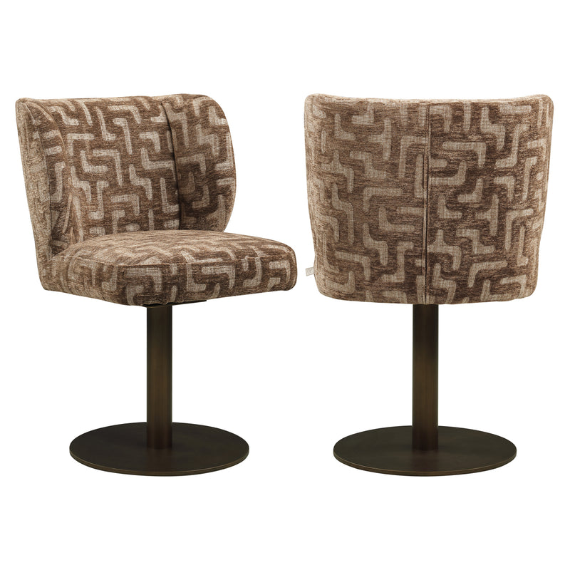 Esszimmerstuhl Fiona Brown Labyrinth mit Drehgestell von Richmond
