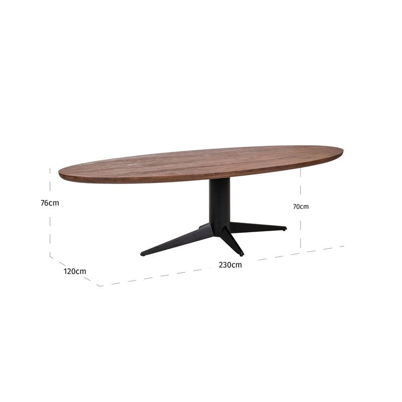 Esstisch Stafford oval 280 cm, Mangoholz spicebrown, Richmond