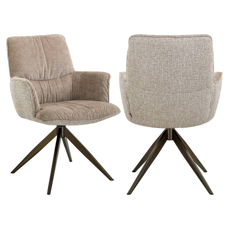 Esszimmerstuhl Chase Cream Blockweave mit Drehgestell, Richmond