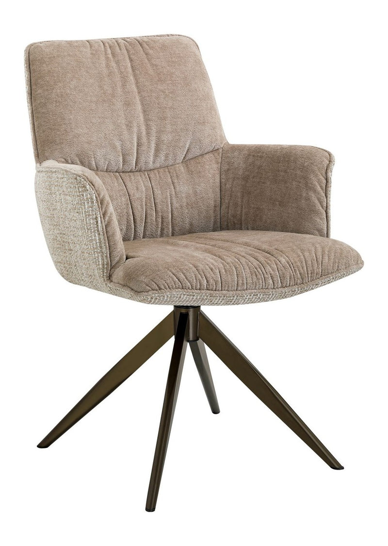 Esszimmerstuhl Chase Cream Blockweave mit Drehgestell, Richmond