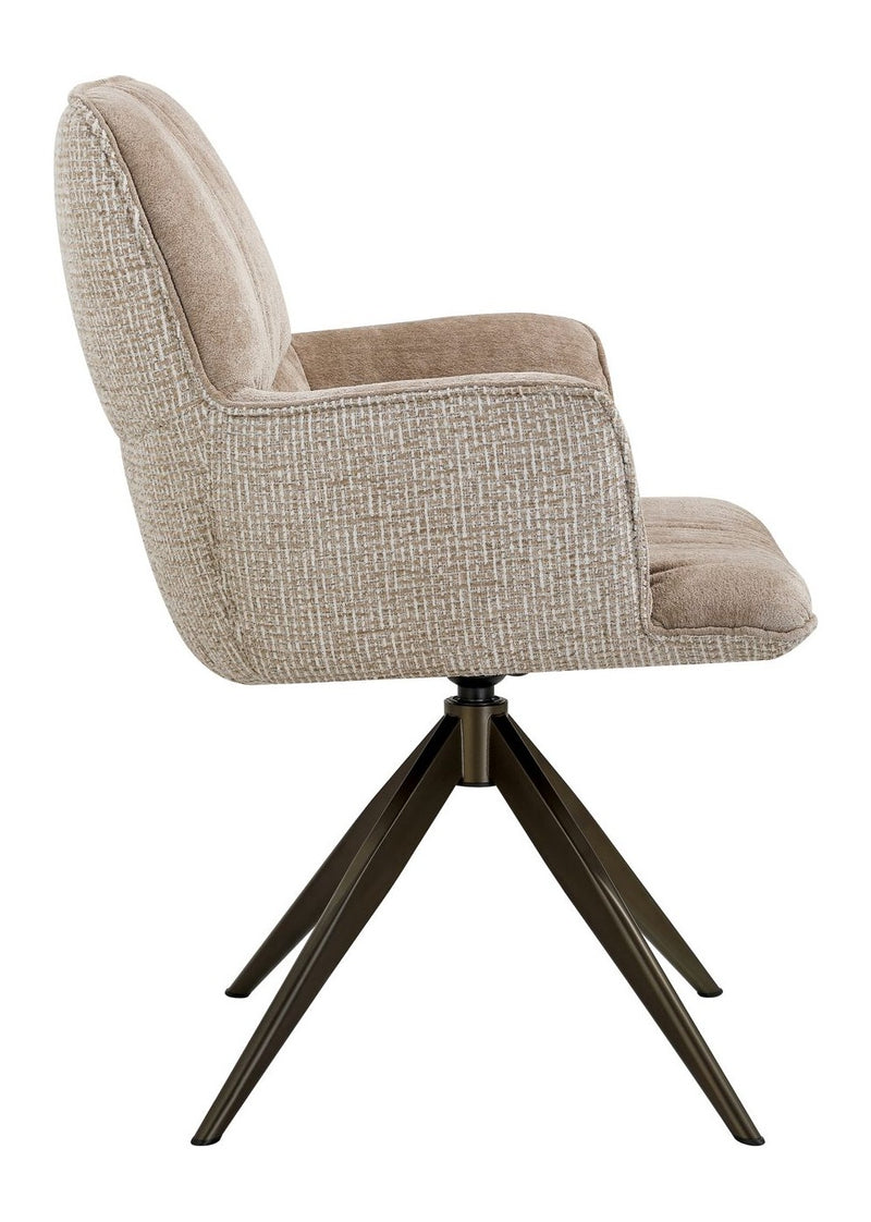 Esszimmerstuhl Chase Cream Blockweave mit Drehgestell, Richmond