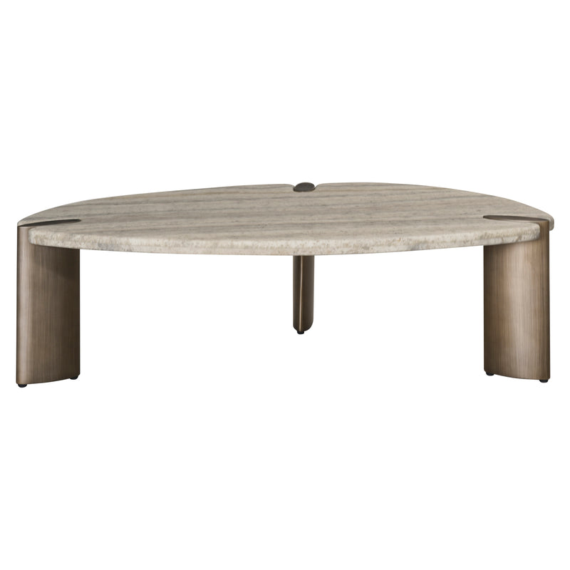 Couchtisch Arcadia grey mit Travertinplatte und Metallgestell
