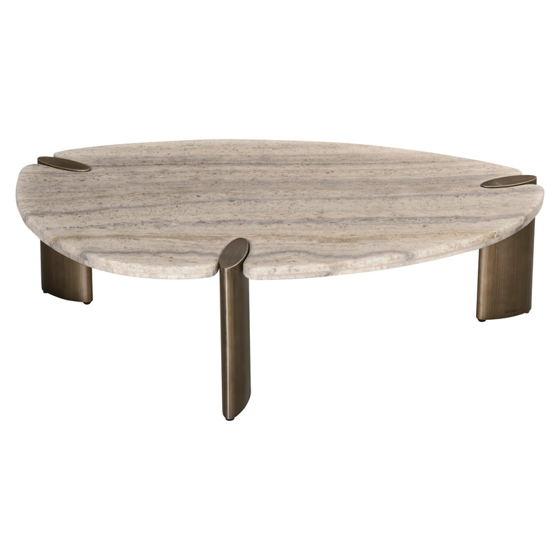 Couchtisch Arcadia grey mit Travertinplatte und Metallgestell