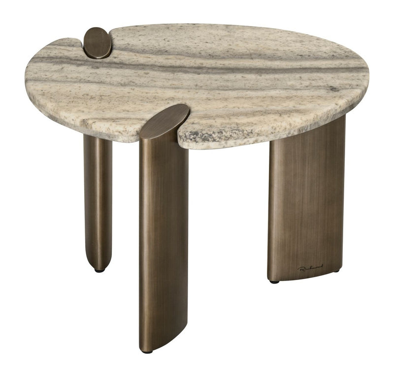Beistelltisch Arcadia grey aus Travertin & Metall – Richmond Interiors