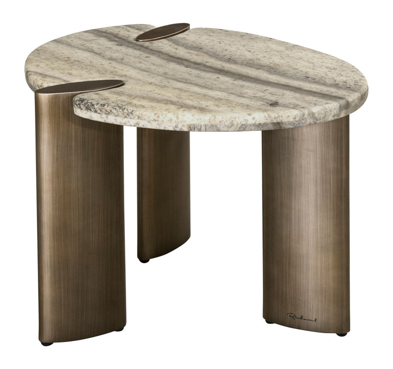 Beistelltisch Arcadia grey aus Travertin & Metall – Richmond Interiors