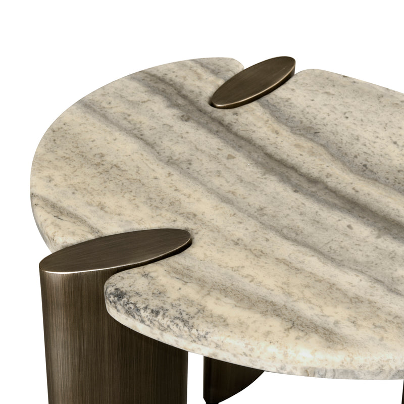 Beistelltisch Arcadia grey aus Travertin & Metall – Richmond Interiors