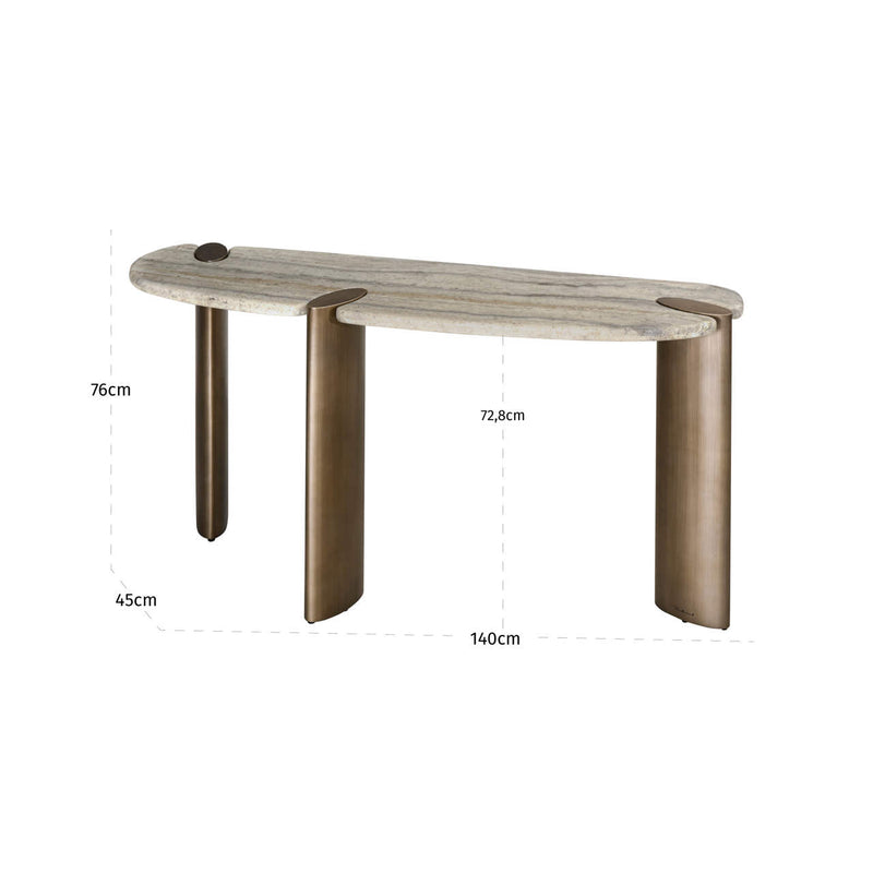 Konsole Arcadia grey – Richmond Design aus Travertin & Eisen