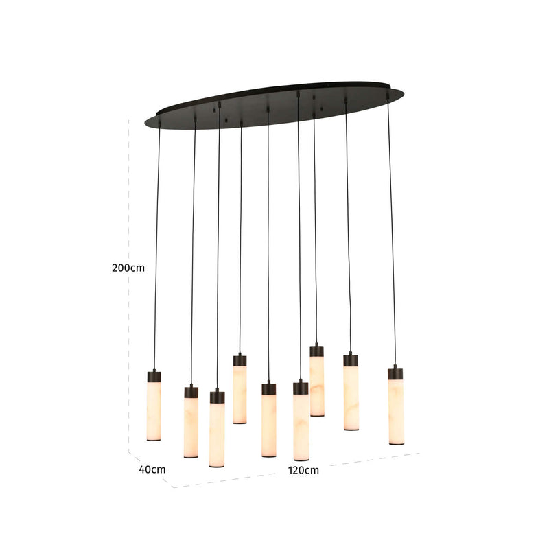 Pendelleuchte Chavine Bronze – XXL-Kronleuchter mit 9 Flammen