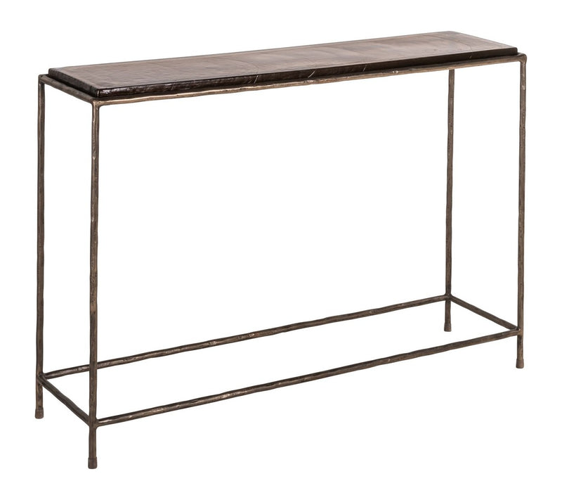 Konsole Villano Bronze – Wandkonsole aus Glas & Eisen, 110 cm